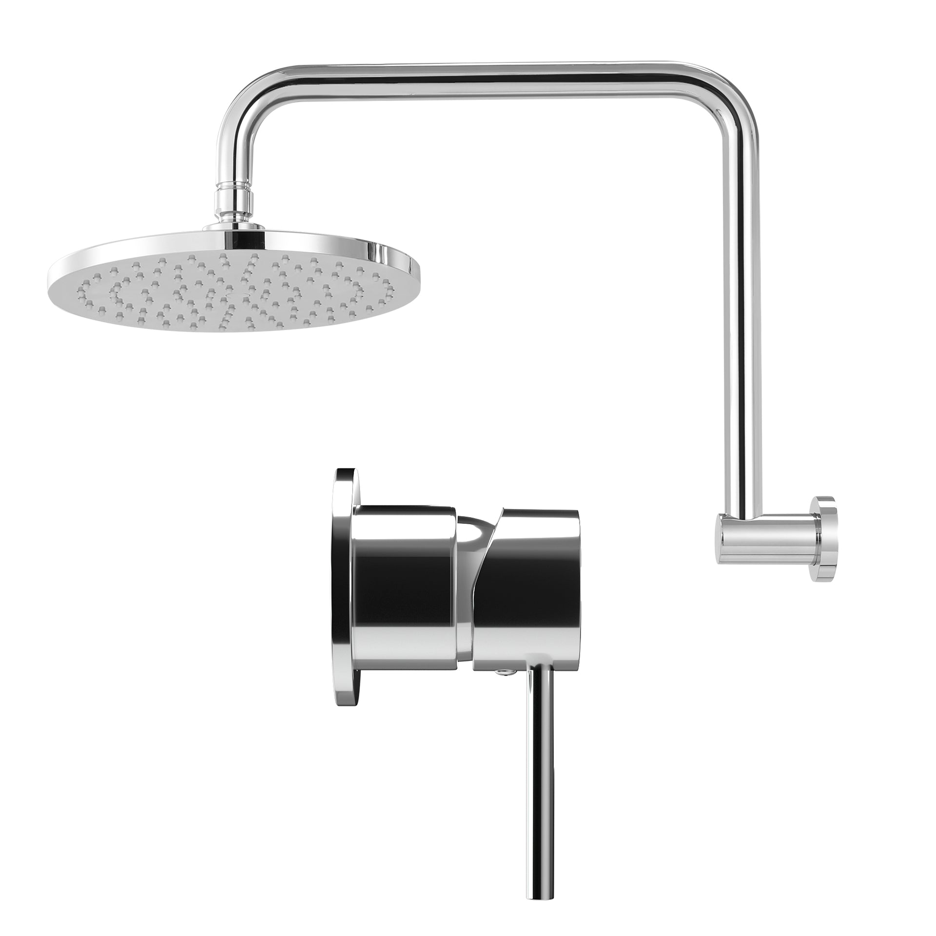 Cefito 9'' Rain Overhead Swivel Shower Head with Wall Bathroom Mixer Silver Awezingly