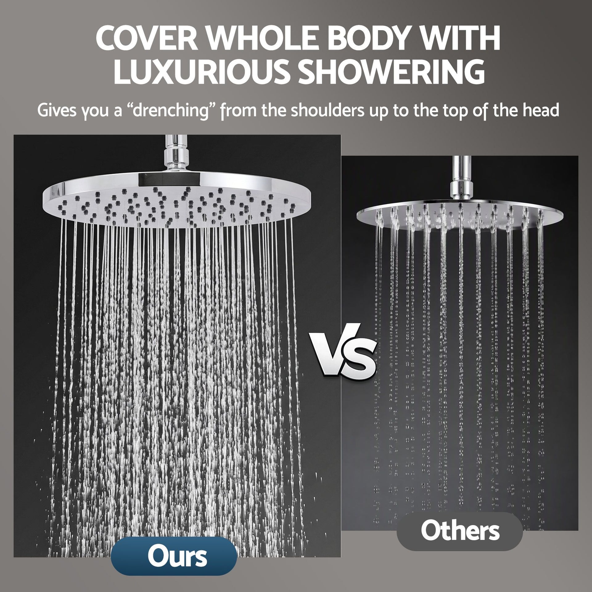 Cefito High-Pressure Shower Heads with Anti-burst 1.5m Hose & 304 S.S Rail, Ideal for Bathroom Upgrades and Pet Washing, 10 Inch Rain & 3-Function Combo Awezingly