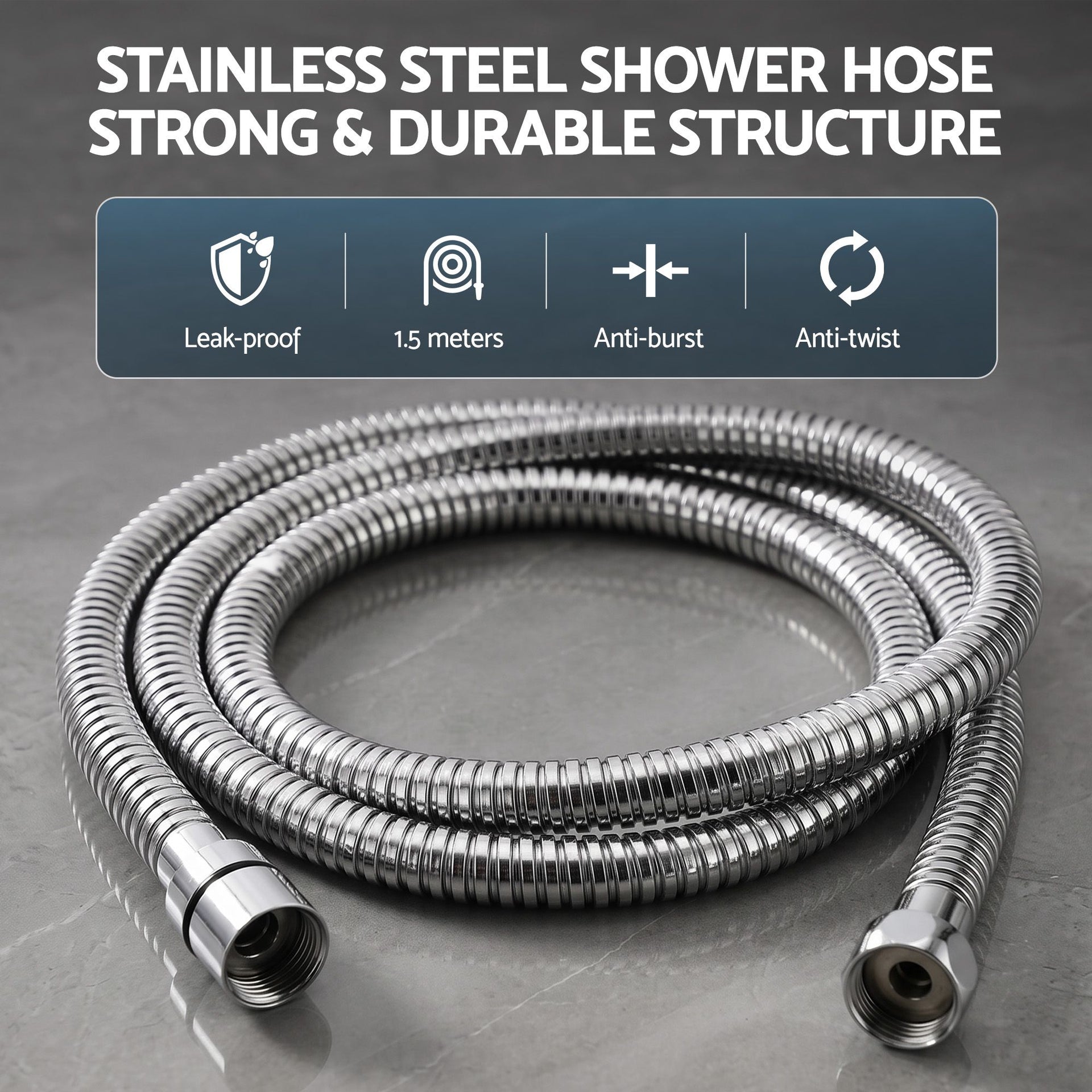 Cefito High-Pressure Shower Heads with Anti-burst 1.5m Hose & 304 S.S Rail, Ideal for Bathroom Upgrades and Pet Washing, 10 Inch Rain & 3-Function Combo Awezingly