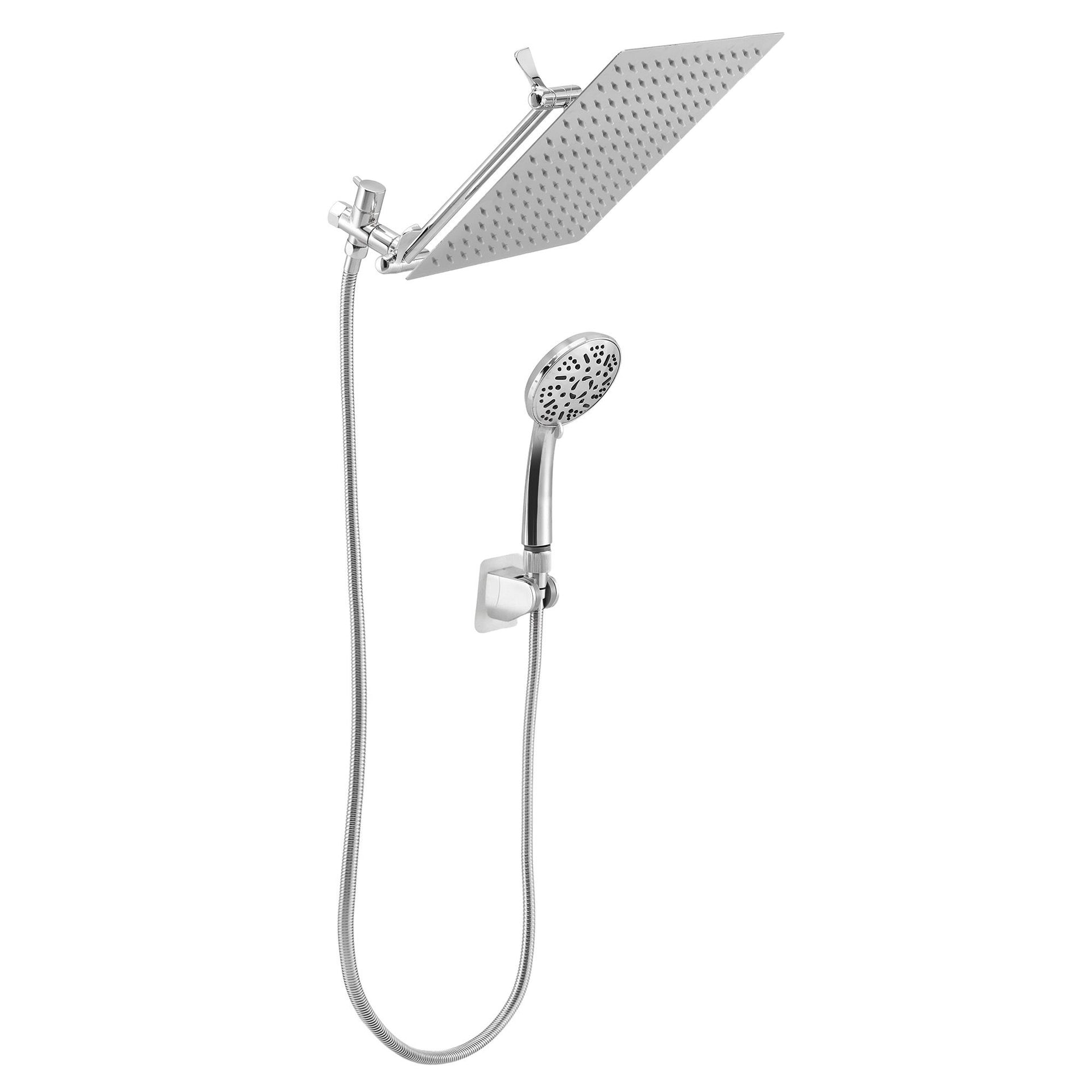 Cefito High-Pressure Rain Shower Head with Handheld, Gear-Lock Anti-Sag Arm for Family Spa, 12