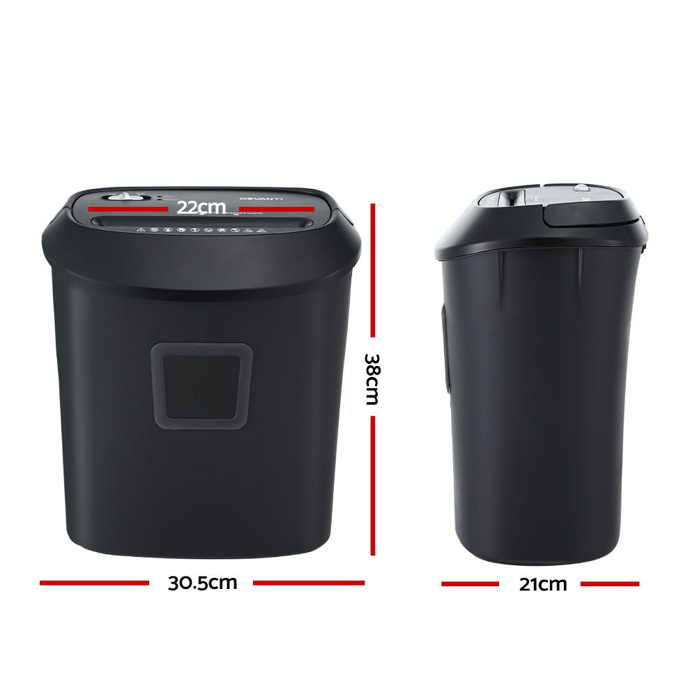 Devanti Electric Paper Shredder for Home Office 10 A4 Paper Sheet Cross-Cut Paper Devanti