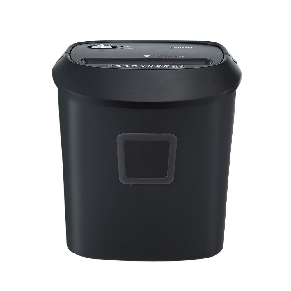 Devanti Electric Paper Shredder for Home Office 10 A4 Paper Sheet Cross-Cut Paper Devanti