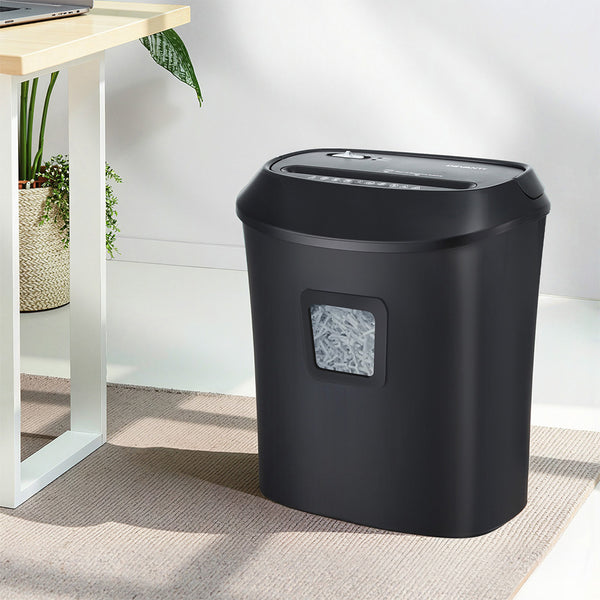 Devanti Electric Paper Shredder for Home Office 10 A4 Paper Sheet Cross-Cut Paper Awezingly