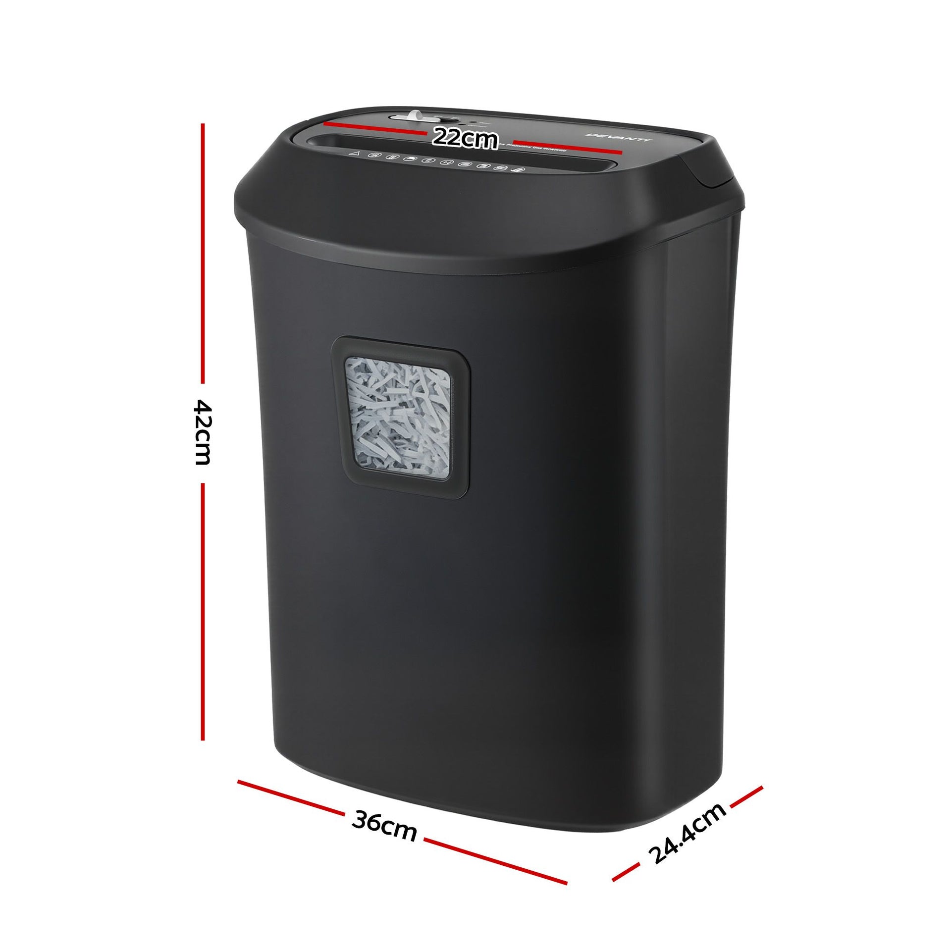 DEVANTI 25L Paper Shredder 14 Sheet P4 Cross Cut for Home Office Awezingly
