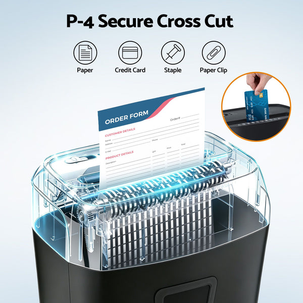DEVANTI 25L Paper Shredder 14 Sheet P4 Cross Cut for Home Office Awezingly