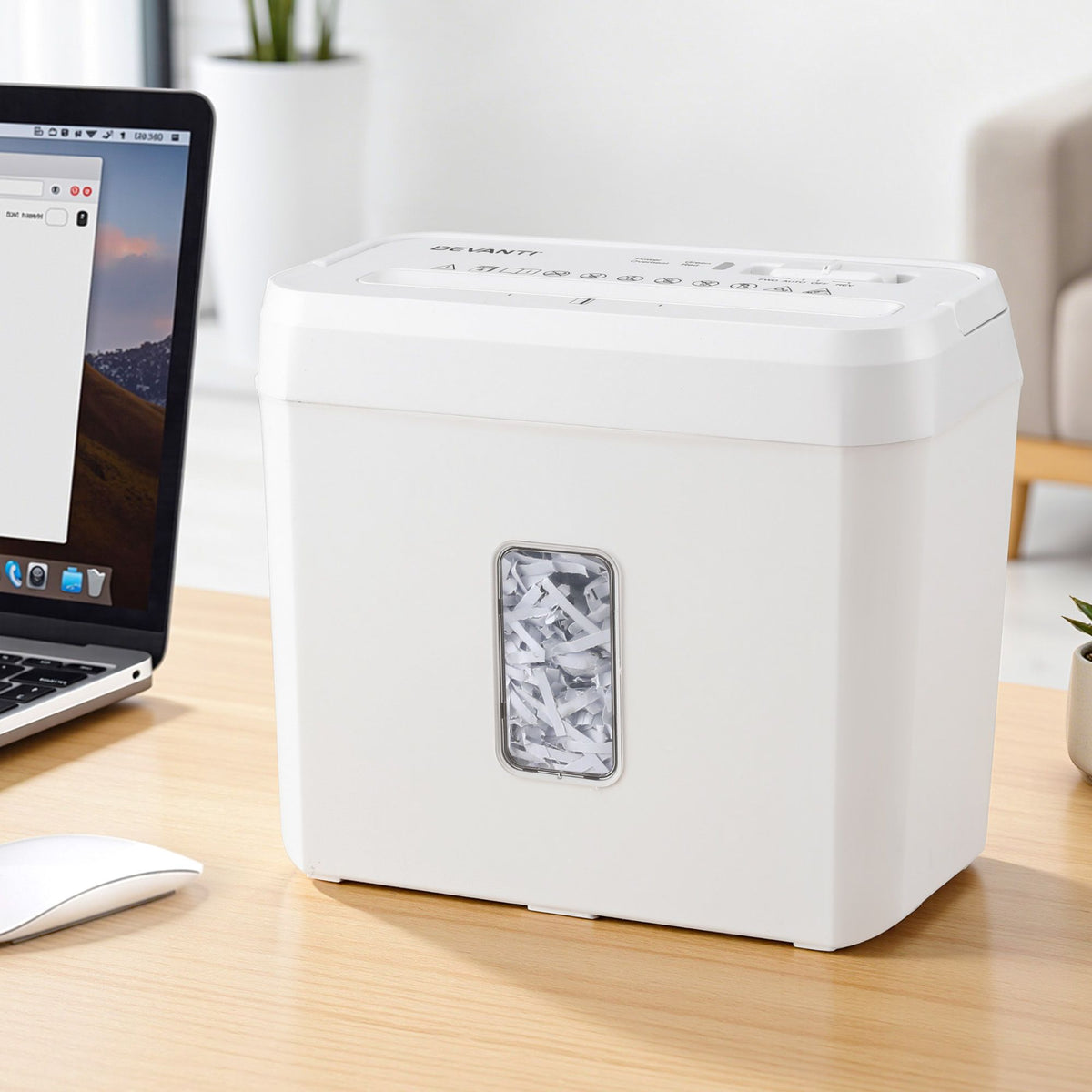 DEVANTI 8L Small Tabletop Paper Shredder 4 Sheet P4 Cross Cut Home Office Awezingly