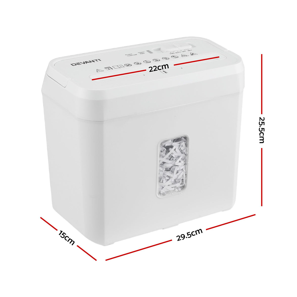 DEVANTI 8L Small Tabletop Paper Shredder 4 Sheet P4 Cross Cut Home Office Awezingly
