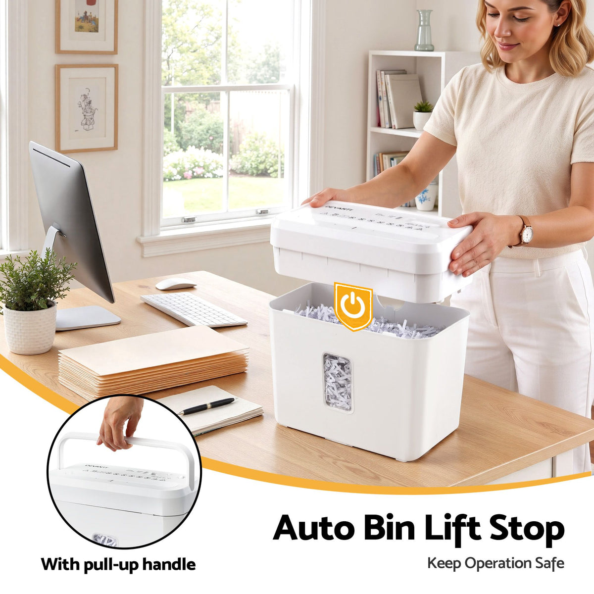 DEVANTI 8L Small Tabletop Paper Shredder 4 Sheet P4 Cross Cut Home Office Awezingly
