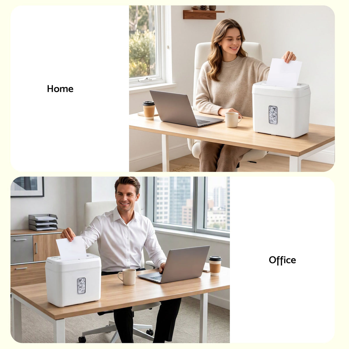DEVANTI 8L Small Tabletop Paper Shredder 4 Sheet P4 Cross Cut Home Office Awezingly