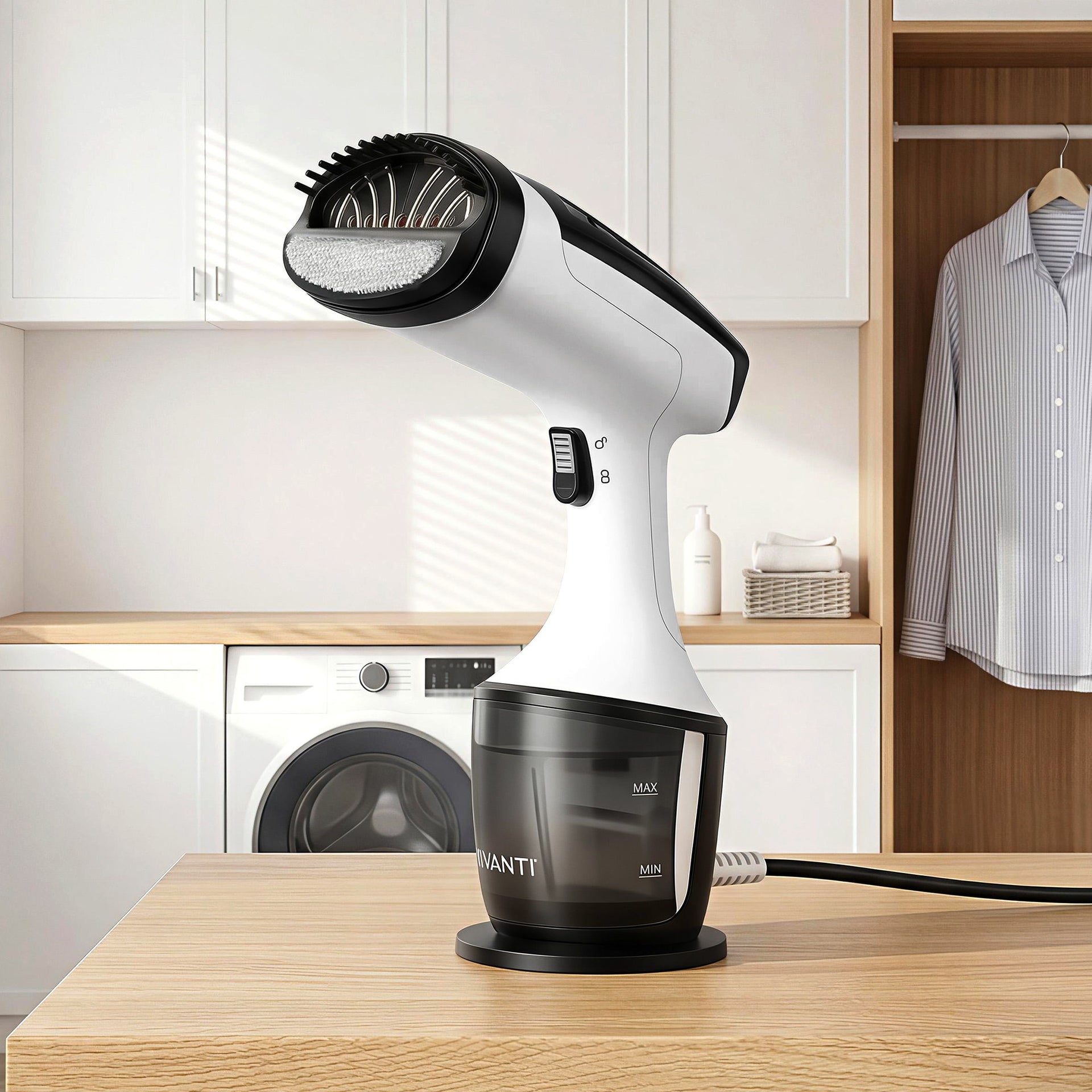 Devanti Clothes Steamer, 1500W Powerful Fast 30s Heat-Up Continuous Steam Lock 160ml Tank Fabric Brush Portable Handheld Steam Iron for Home Travel Business Trip Awezingly