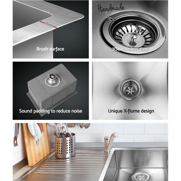Cefito 30cm x 45cm Stainless Steel Kitchen Sink Under/Top/Flush Mount Silver Cefito