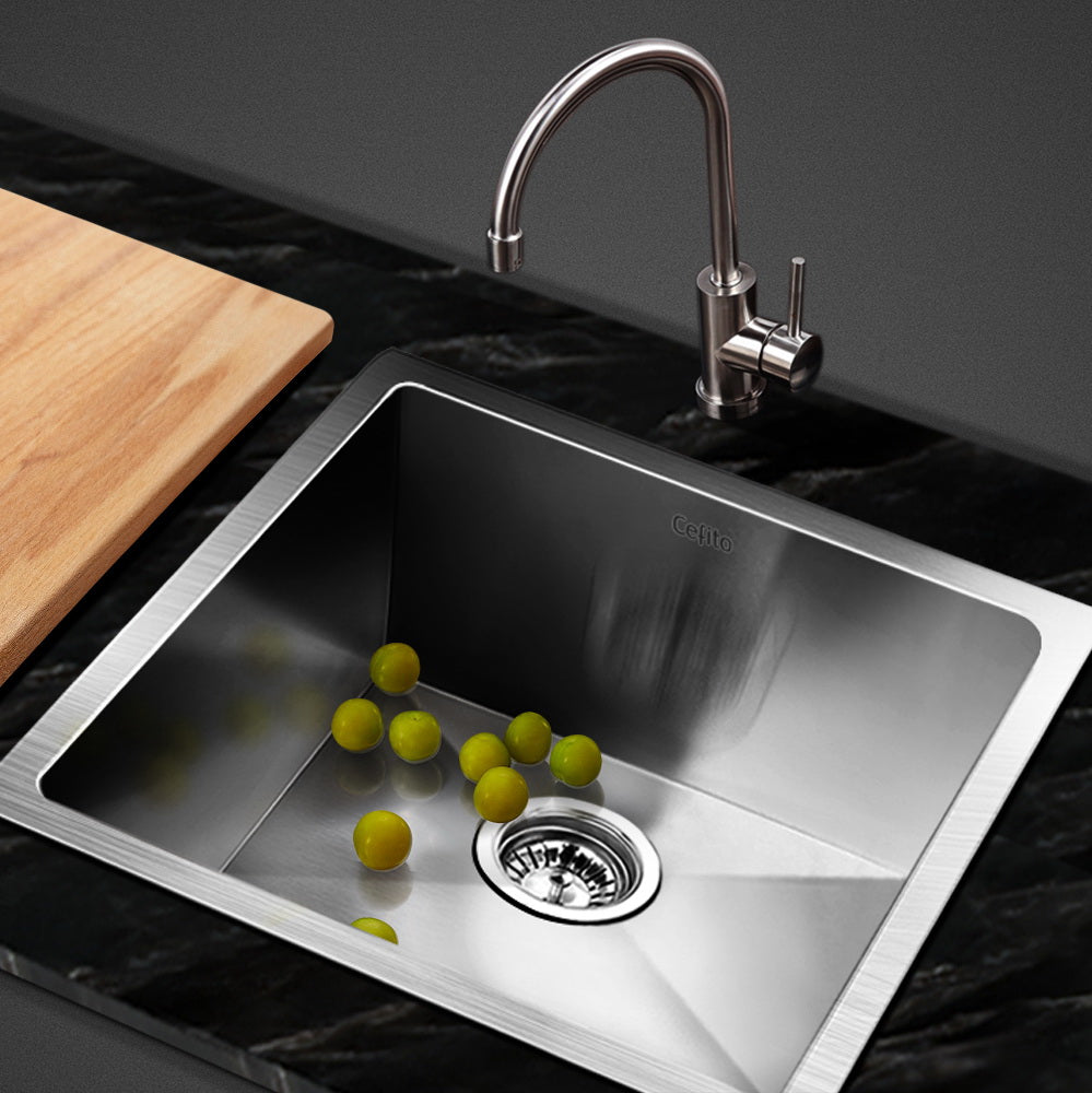 Cefito 44cm x 44cm Stainless Steel Kitchen Sink Under/Top/Flush Mount Silver Cefito