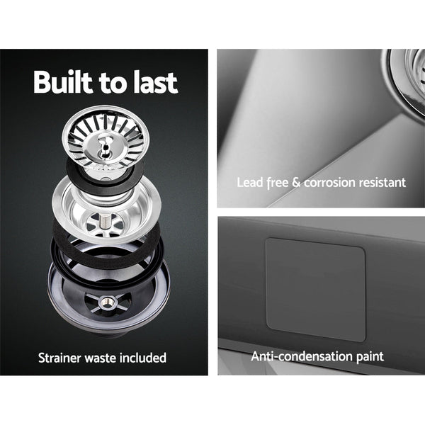 Cefito 51cm x 45cm Stainless Steel Kitchen Sink Under/Top/Flush Mount Silver Cefito