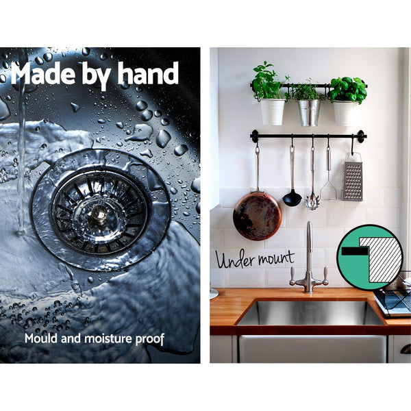 Cefito 53cm x 50cm Stainless Steel Kitchen Sink Under/Top/Flush Mount Silver Cefito