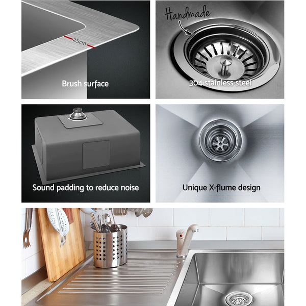Cefito 60cm x 45cm Stainless Steel Kitchen Sink Under/Top/Flush Mount Silver Cefito