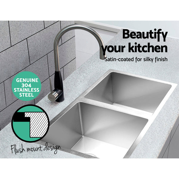Cefito 77cm x 45cm Stainless Steel Kitchen Sink Under/Top/Flush Mount Silver Cefito