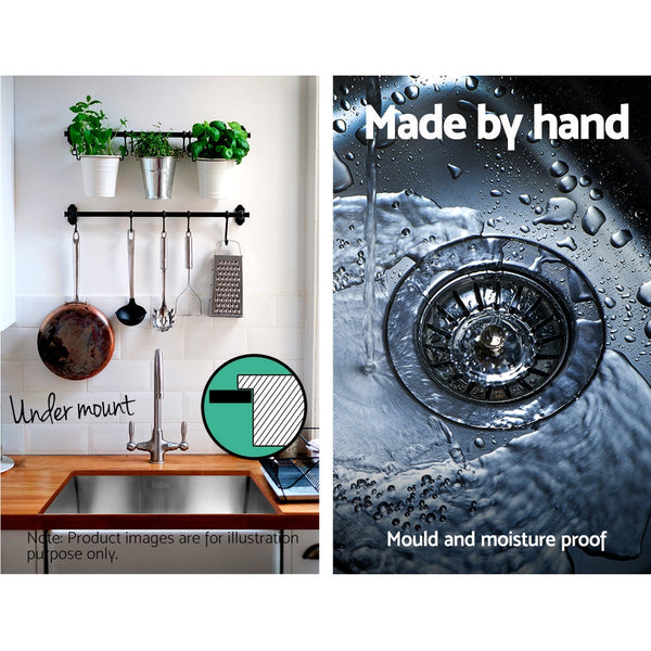 Cefito 77cm x 45cm Stainless Steel Kitchen Sink Under/Top/Flush Mount Silver Cefito