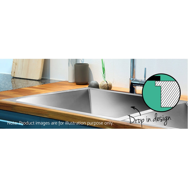 Cefito 77cm x 45cm Stainless Steel Kitchen Sink Under/Top/Flush Mount Silver Cefito