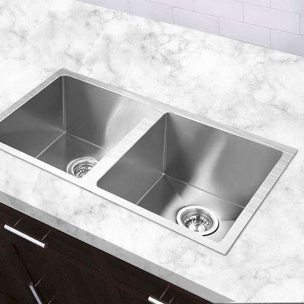 Cefito 77cm x 45cm Stainless Steel Kitchen Sink Under/Top/Flush Mount Silver Cefito