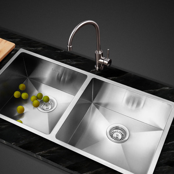 Cefito 86.5cm x 44cm Stainless Steel Kitchen Sink Under/Top/Flush Mount Silver Cefito