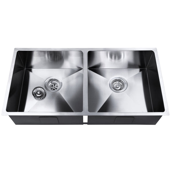 Cefito 86.5cm x 44cm Stainless Steel Kitchen Sink Under/Top/Flush Mount Silver Cefito