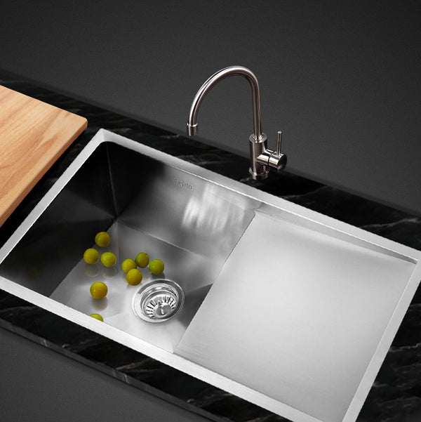 Cefito 87cm x 45cm Stainless Steel Kitchen Sink Under/Top/Flush Mount Silver Cefito