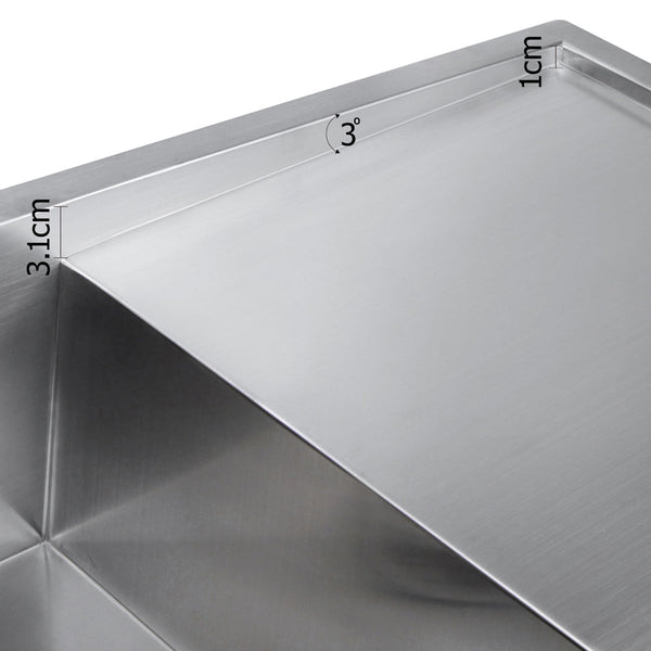 Cefito 87cm x 45cm Stainless Steel Kitchen Sink Under/Top/Flush Mount Silver Cefito