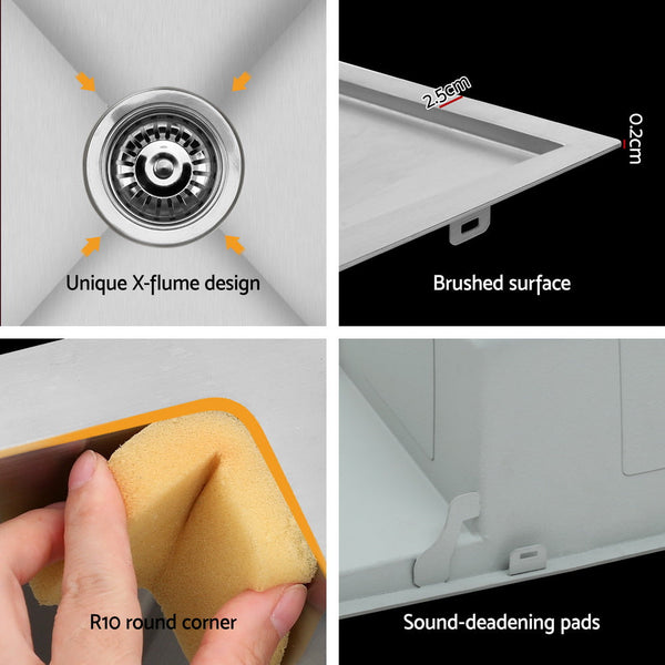 Cefito Kitchen Sink Basin Stainless Steel Under/Top/Flush Mount Bowl 122X45CM Does Not Apply