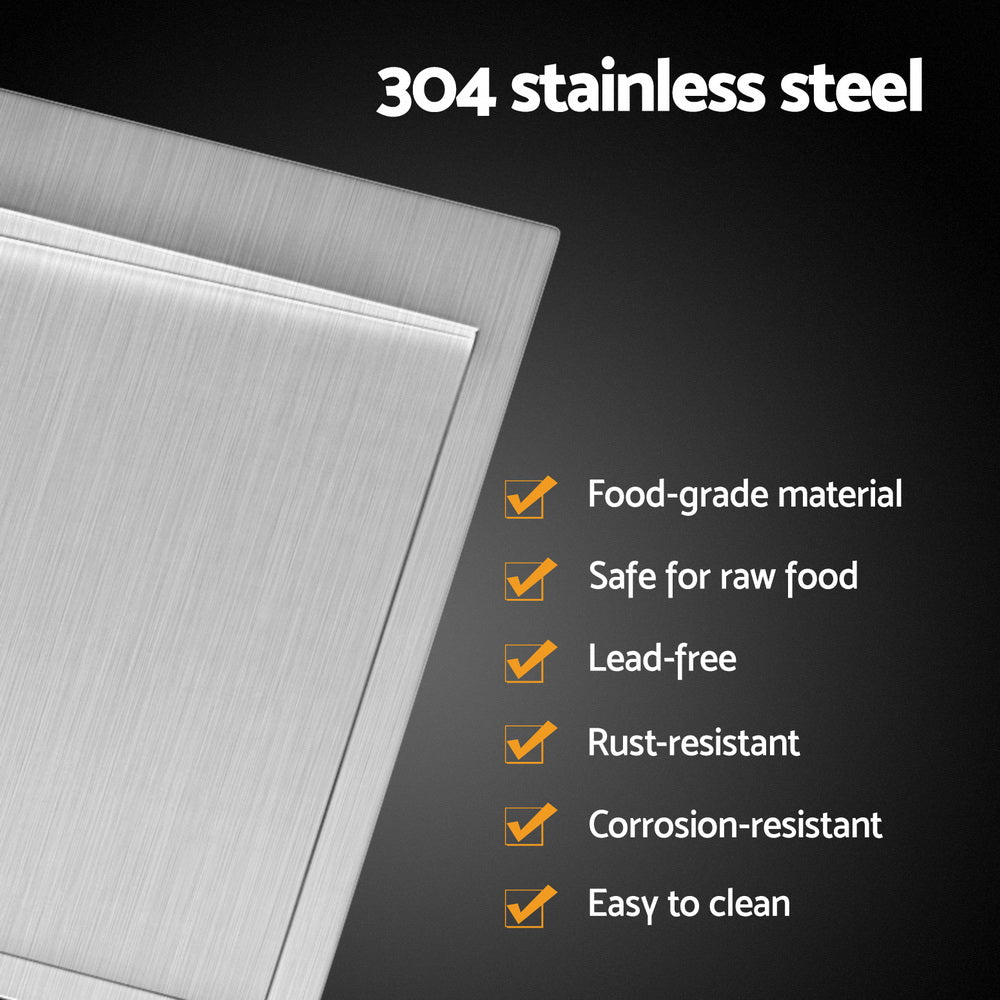 Cefito Kitchen Sink Basin Stainless Steel Under/Top/Flush Mount Bowl 155X50CM Cefito