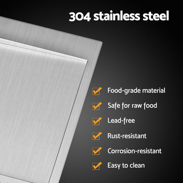 Cefito Kitchen Sink Basin Stainless Steel Under/Top/Flush Mount Bowl 155X50CM Cefito