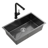 Cefito Stainless Steel Sink 60x45CM With Pull Out Mixer Tap Kitchen Basin Single Bowl Black