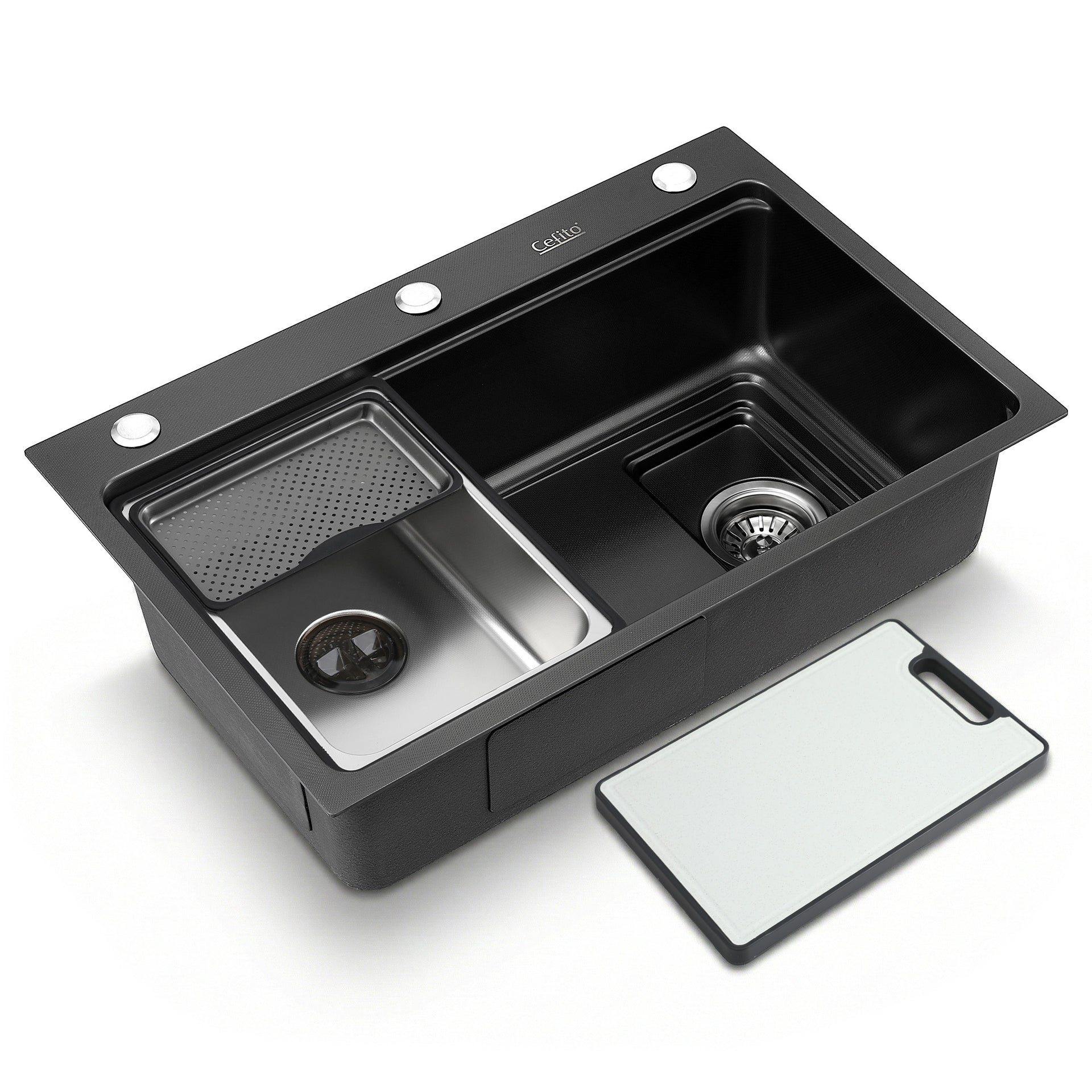 Cefito Kitchen Sink 304 Stainless Steel Bar Sink Millet Grain Water Basin Sink Awezingly