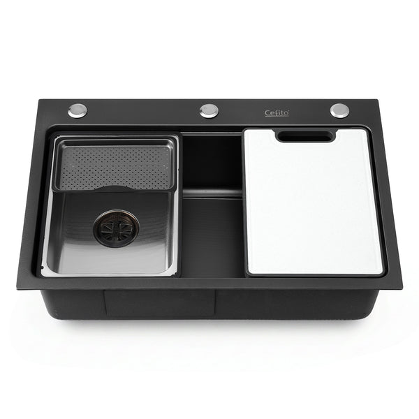 Cefito Kitchen Sink 304 Stainless Steel Bar Sink Millet Grain Water Basin Sink Awezingly