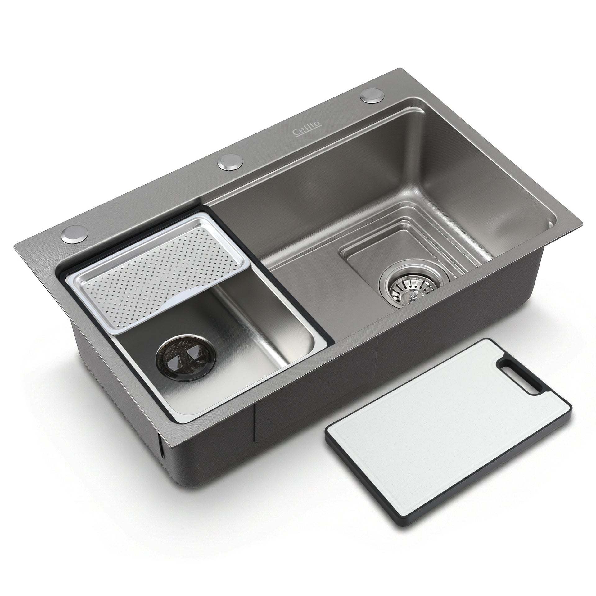 Cefito Kitchen Sink 304 Stainless Steel Bar Sink Millet Grain Water Basin Sink Awezingly