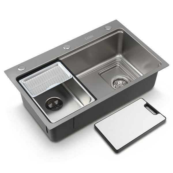 Cefito Kitchen Sink 304 Stainless Steel Bar Sink Millet Grain Water Basin Sink Awezingly