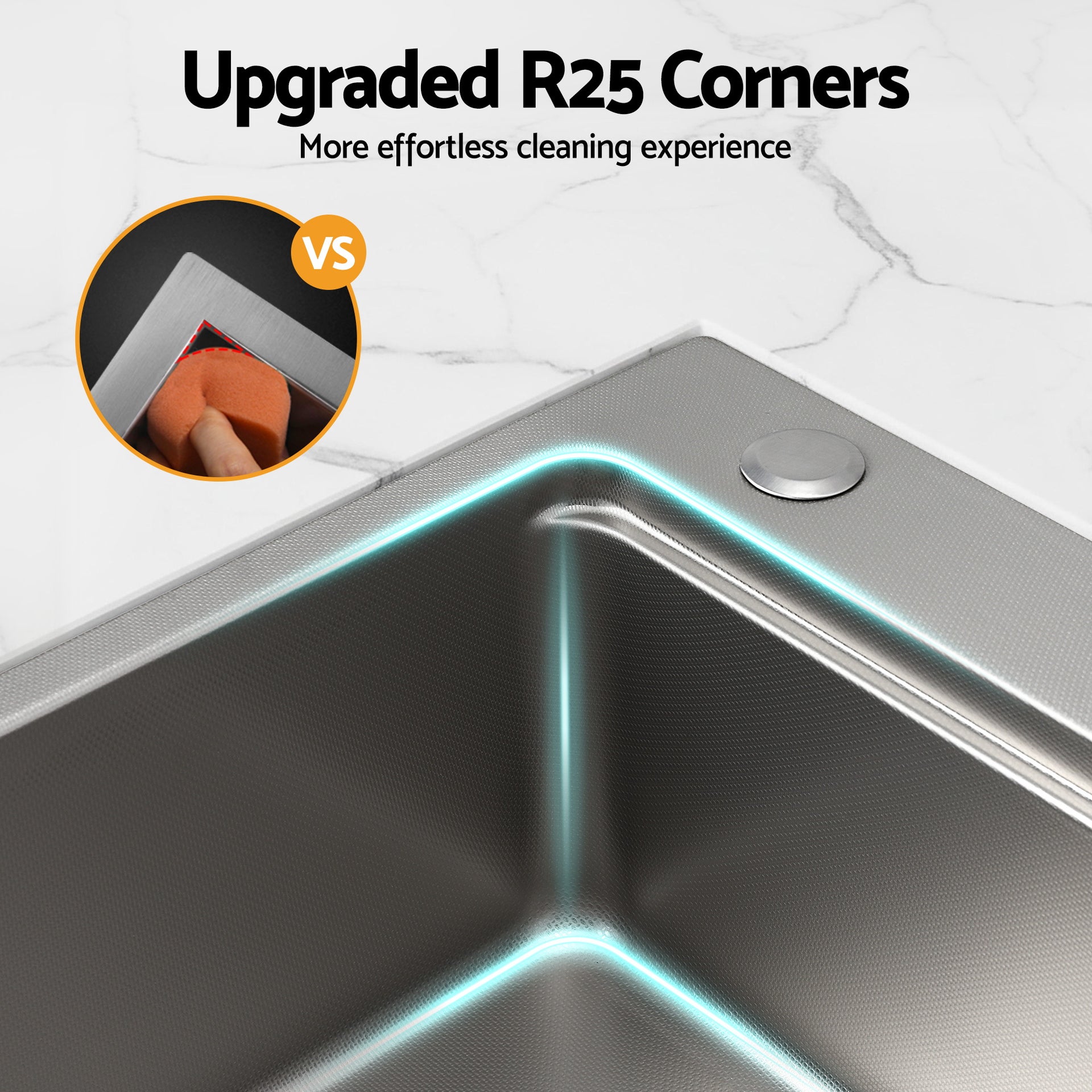 Cefito Kitchen Sink 304 Stainless Steel Bar Sink Millet Grain Water Basin Sink Awezingly