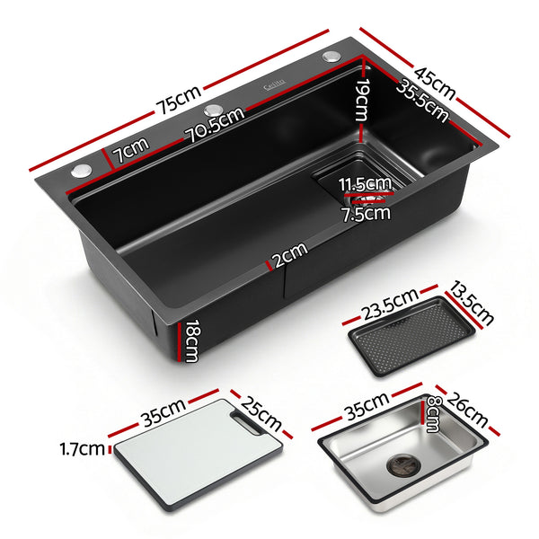 Cefito Kitchen Sink 304 Stainless Steel Bar Sink Millet Grain Water Basin Sink Awezingly