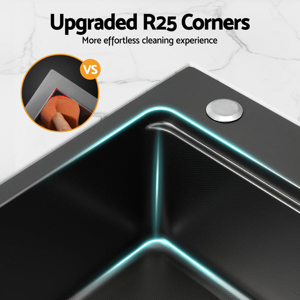 Cefito Kitchen Sink 304 Stainless Steel Bar Sink Millet Grain Water Basin Sink Awezingly