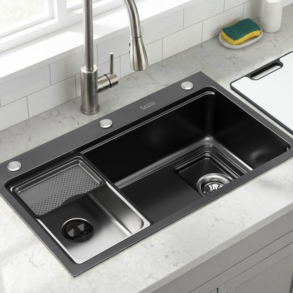 Cefito Kitchen Sink 304 Stainless Steel Bar Sink Millet Grain Water Basin Sink Awezingly