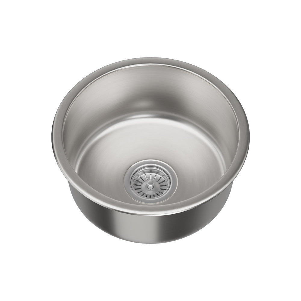 Cefito Kitchen Sink 43cm Round Stainless Steel Basin Single Bowl Silver Cefito