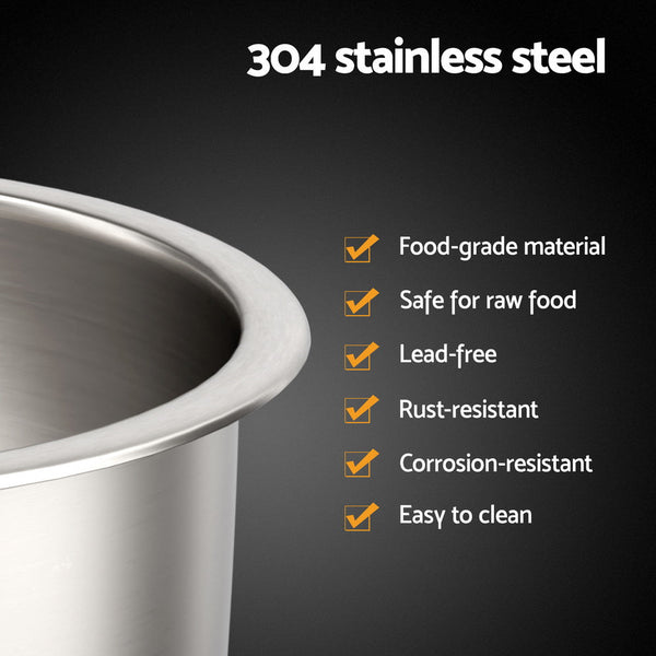 Cefito Kitchen Sink 43cm Round Stainless Steel Basin Single Bowl Silver Cefito