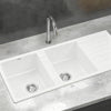 Cefito Kitchen Sink 116x50cm Granite Stone Sink Double Bowl White