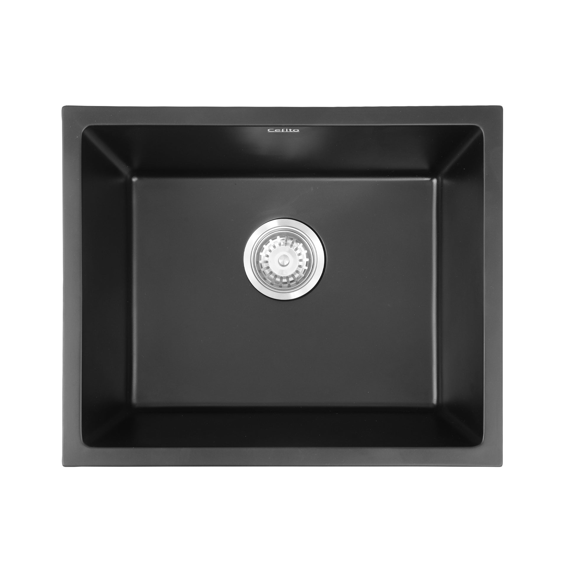 Cefito Kitchen Sink 55x45cm Granite Stone Sink Single Bowl Black Awezingly