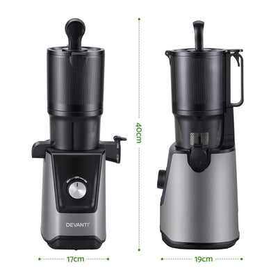 DEVANTI Slow Juicer Cold Press 200W for Fruit Vegetable Juice