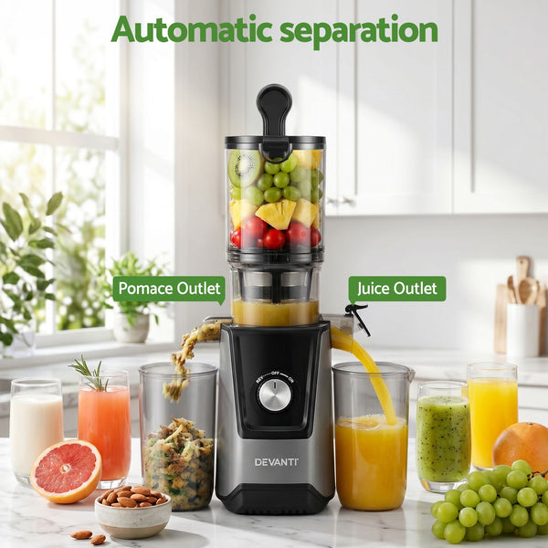 DEVANTI Slow Juicer Cold Press 200W for Fruit Vegetable Juice Devanti