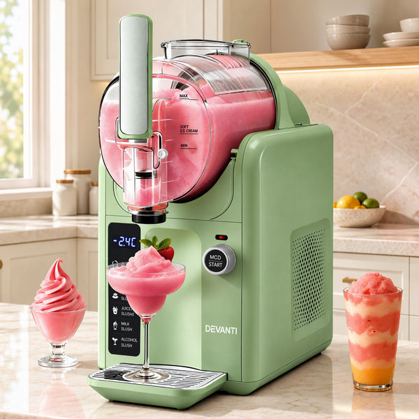 Devanti 5in1 Slushie Machine Ice Cream Maker 2L Sage Green Awezingly