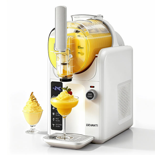 Devanti 5in1 Slushie Machine Ice Cream Maker 2L White Awezingly