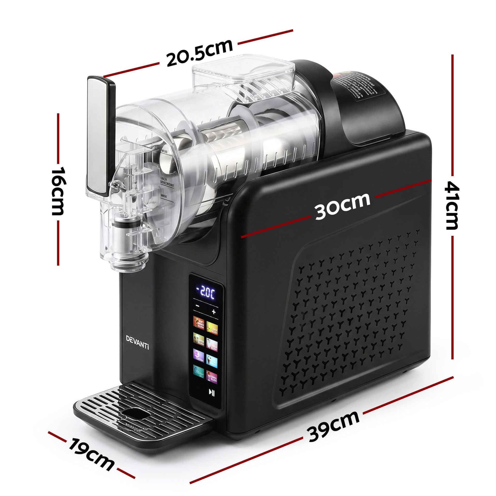 Devanti Slushie Machine 2L Frozen Drink Maker Ice Cream Cocktail Slush Maker Black Awezingly