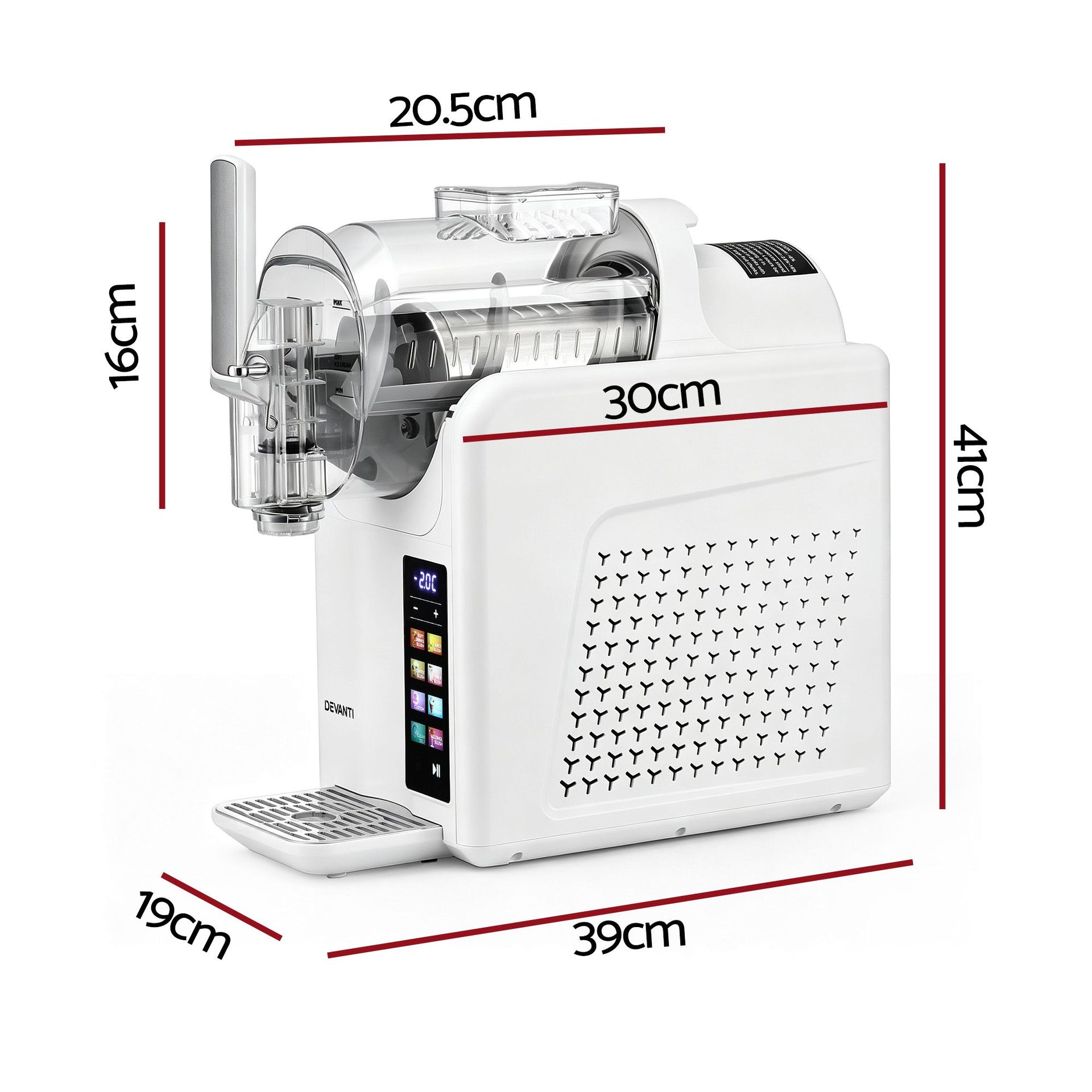 Devanti Slushie Machine 2L Frozen Drink Maker Ice Cream Cocktail Slush Maker White Awezingly