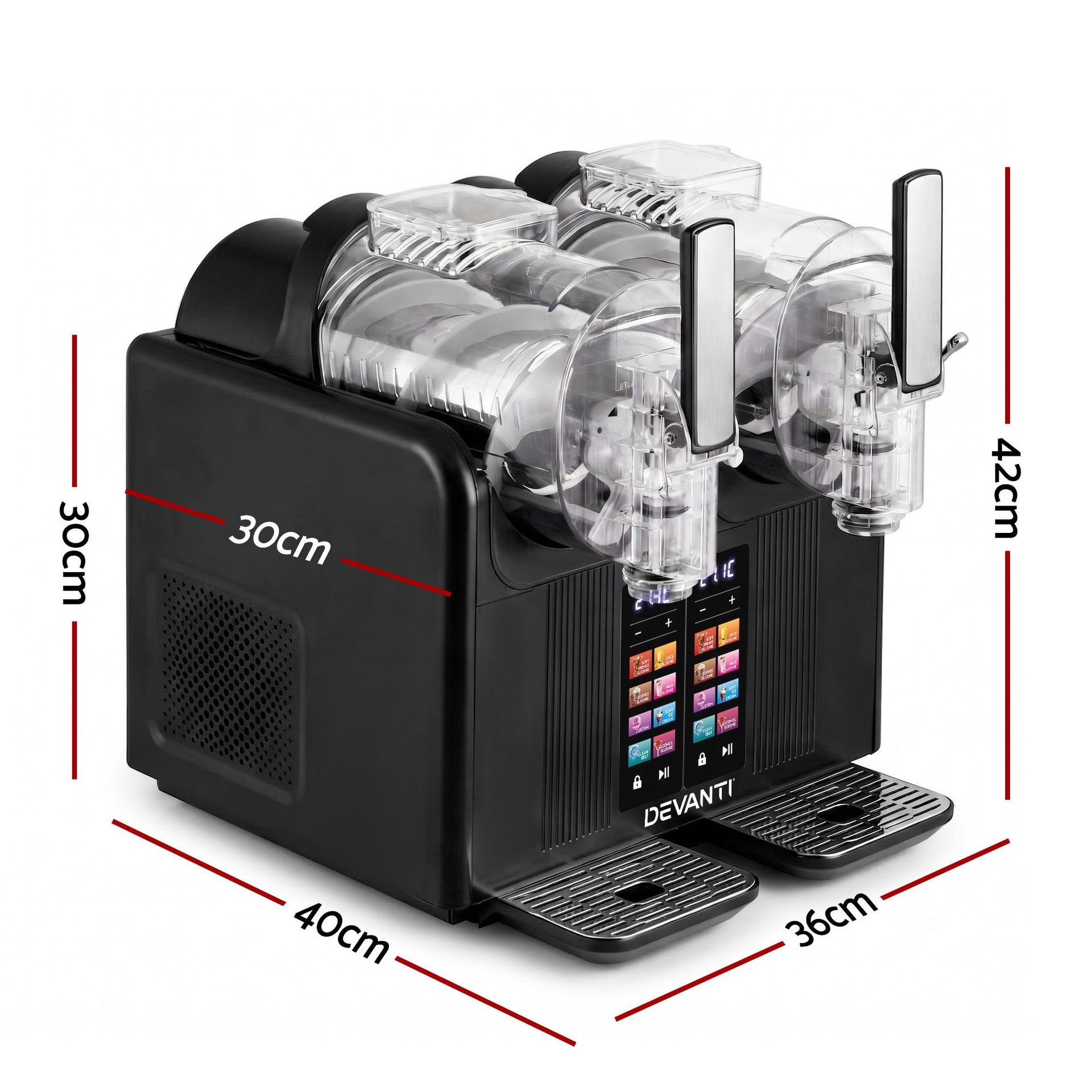 Devanti Slushie Machine 4L Dual Tanks Frozen Drink Ice Cream Maker Awezingly